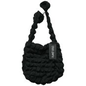 Wholesale - BLACK QUILTED CROSS BODY HANDBAG W/TOP ZIPPER C/P 12